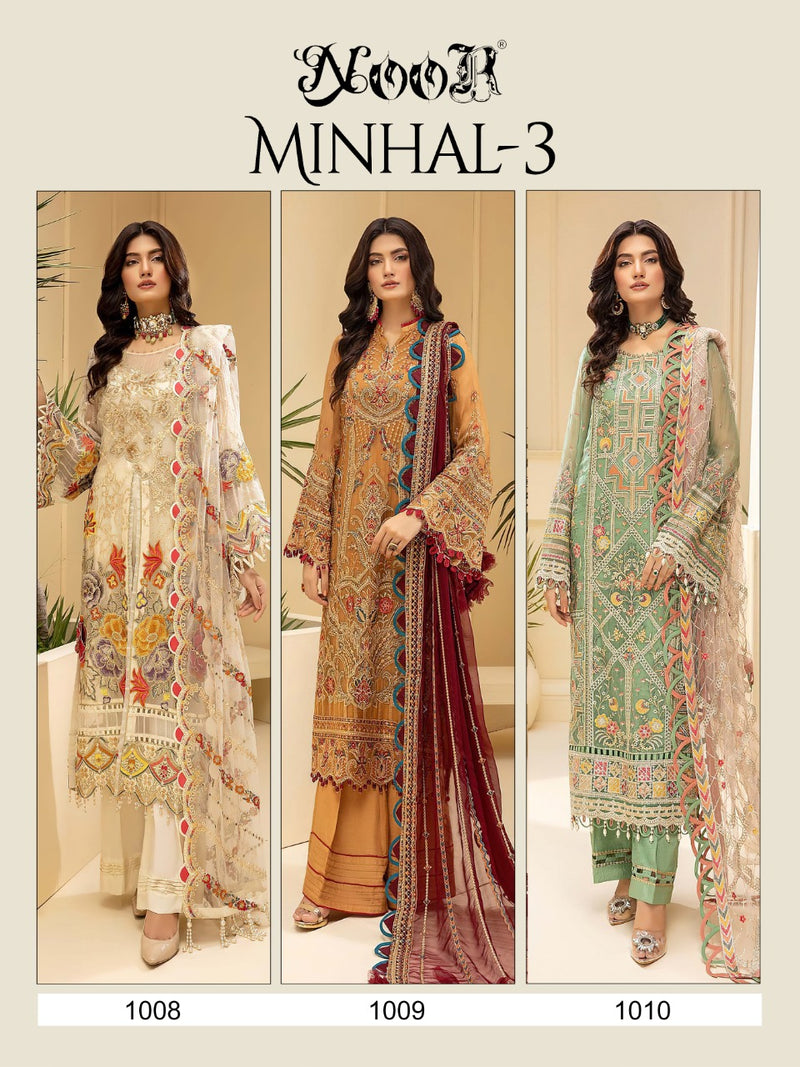 Noor Minhal Vol 3 Georgette With Heavy Embroidery Work Fancy Salwar Suit