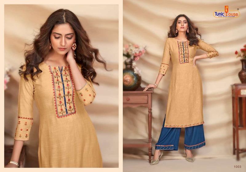 Nyra 2 Viscous Pattern Rayon Placement Embroidery Kurti