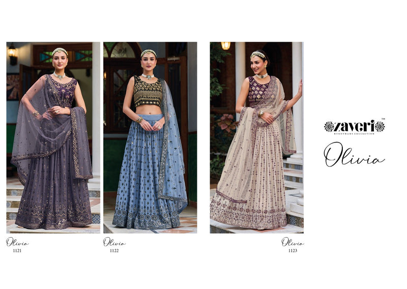 Zaveri Woman Beauty Oliva Georgette With Heavy Embroidery Work Stylish Designer Wedding Look Lehenga