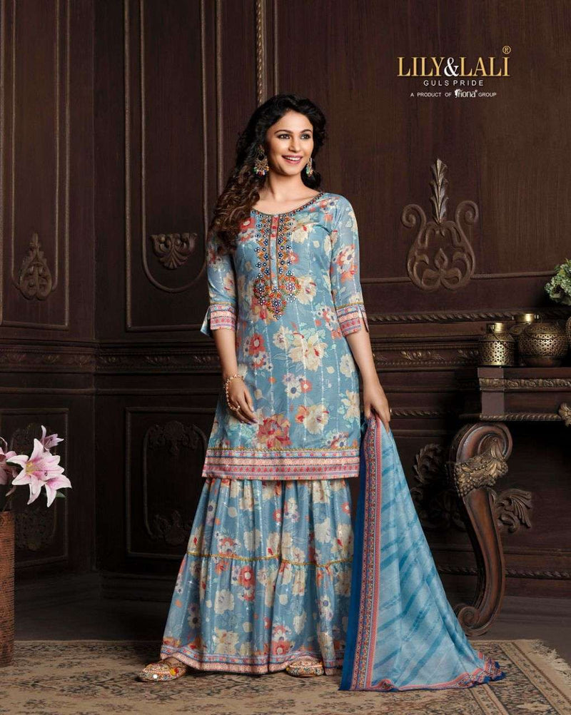 Lily & Lali Olivia Muslin Designer Party Wear Kurtis With Bottom & Dupatta