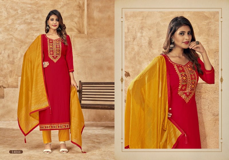 Panch Ratna One Plus Silk With Heavy embroidery Work Stylish Designer Casual Look Salwar Suit