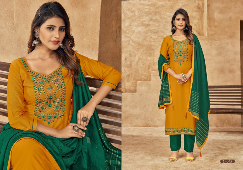 Panch Ratna One Plus Silk With Heavy embroidery Work Stylish Designer Casual Look Salwar Suit