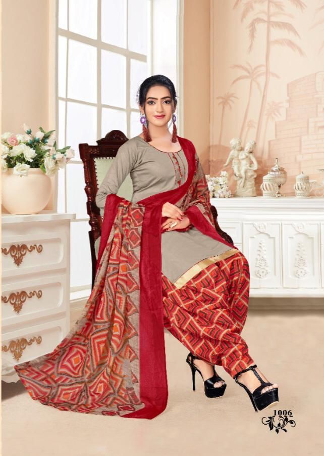Skt Suits Orchid Cotton Printed Patiyala Style Festive Wear Salwar Kameez