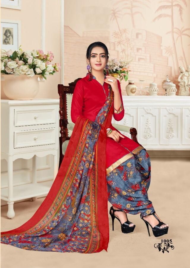 Skt Suits Orchid Cotton Printed Patiyala Style Festive Wear Salwar Kameez
