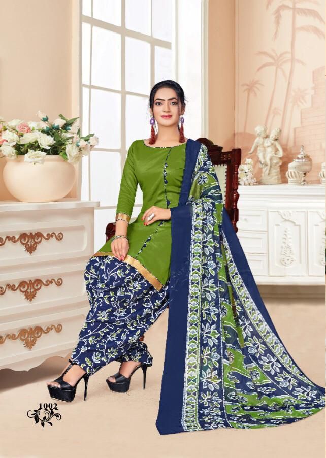 Skt Suits Orchid Cotton Printed Patiyala Style Festive Wear Salwar Kameez