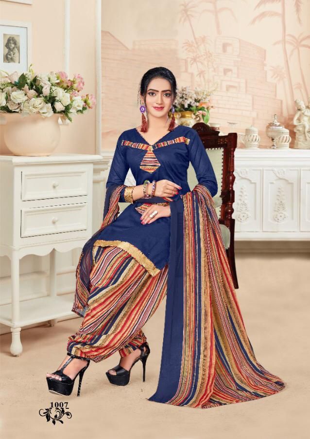 Skt Suits Orchid Cotton Printed Patiyala Style Festive Wear Salwar Kameez