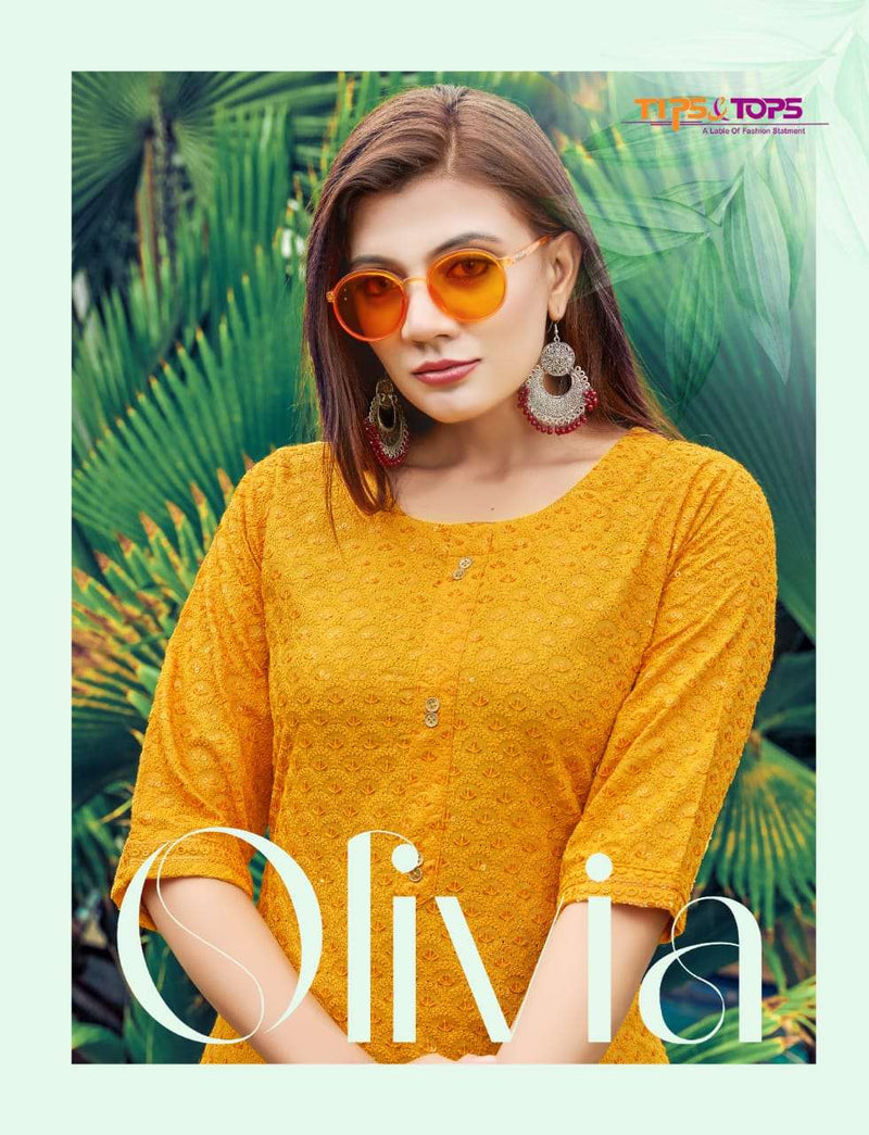Olivia Vol 2 Rayon Chikan Sequence Work Fancy  Kurti