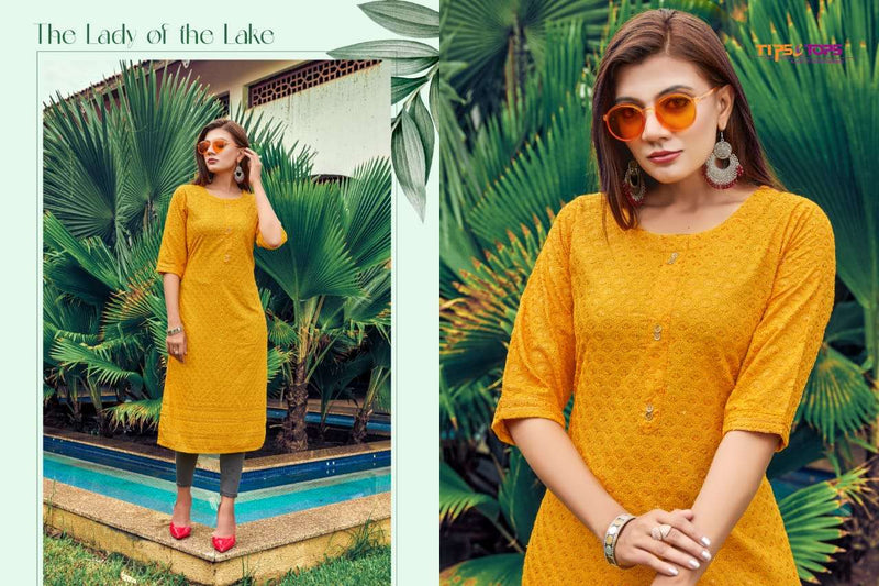 Olivia Vol 2 Rayon Chikan Sequence Work Fancy  Kurti