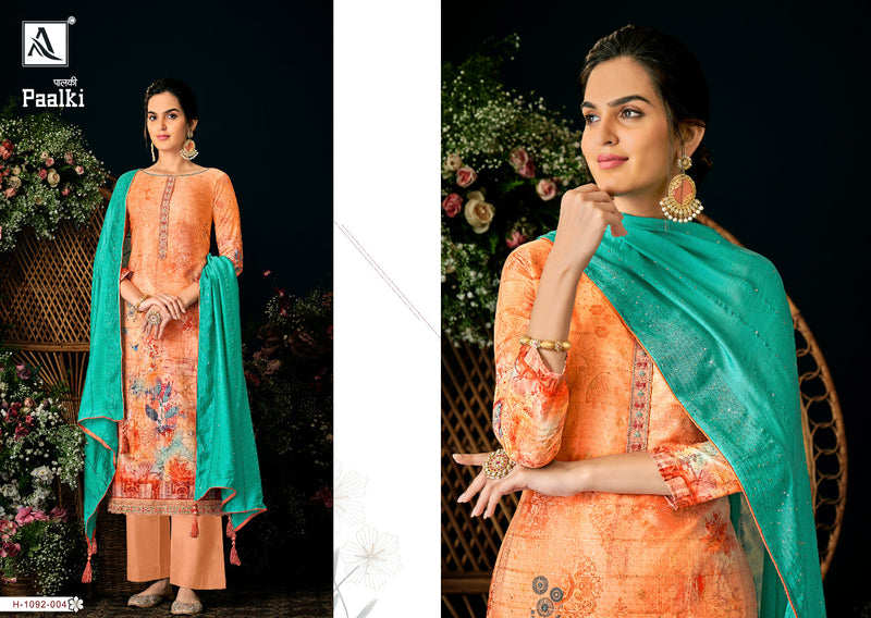 Alok Suit Paalki Jacquard With Printed Work Stylish Designer Festive Wear Salwar Kameez