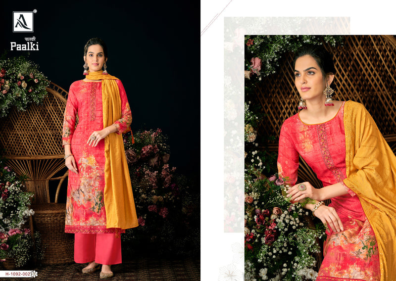 Alok Suit Paalki Jacquard With Printed Work Stylish Designer Festive Wear Salwar Kameez