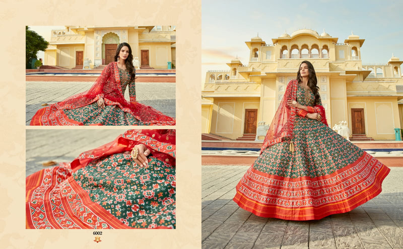 Virasat Padmasundari Silk Designer Patola Print Neck Handwork Designer Partywear Kurti
