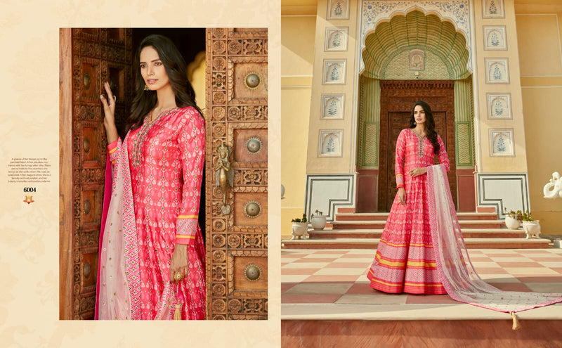 Virasat Padmasundari Silk Designer Patola Print Neck Handwork Designer Partywear Kurti