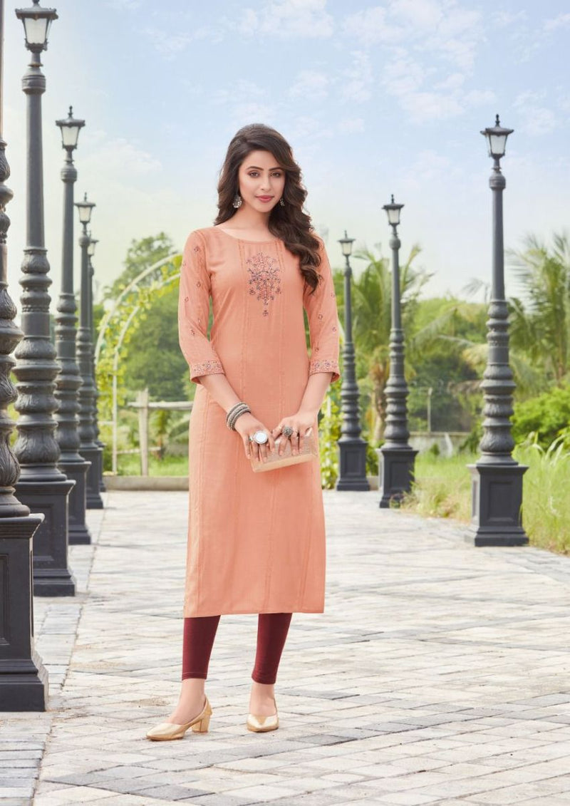 Koodee Fashion Pahal Vol 10 Viscose With Heavy Embroidery Work Stylish Designer Party Wear Kurti