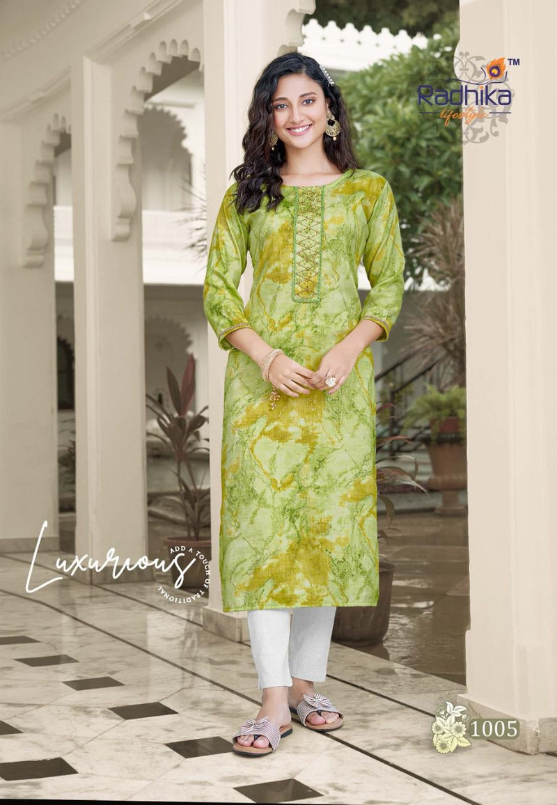 Radhika Lifestyle Paheli Vol 1 Rayon With Fancy Work Stylish Designer Casual Wear Fancy Kurti