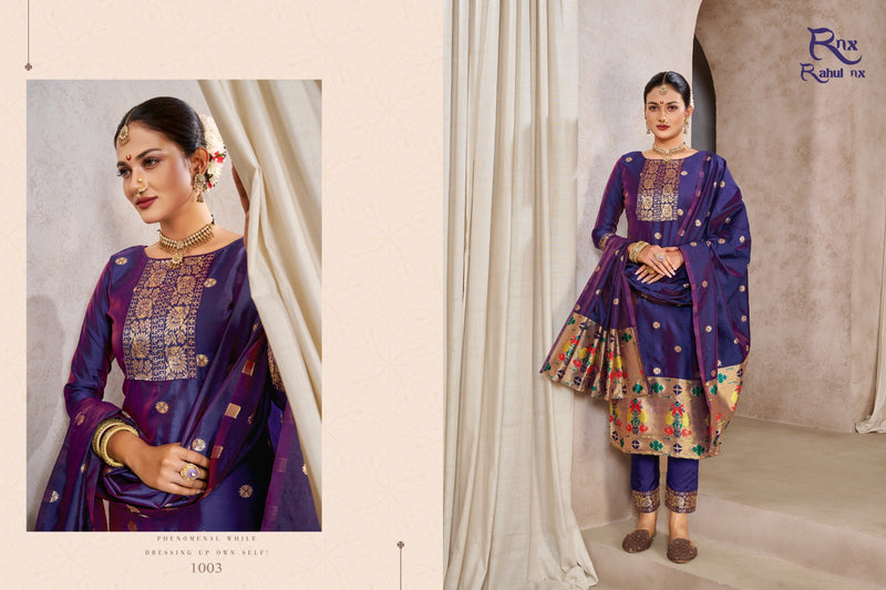Rahul Nx Paithni Minakari Pure Taepla Silk Paithani Pattern Stylish Designer Salwar Kameez