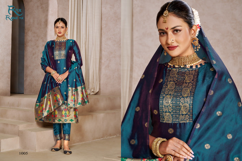 Rahul Nx Paithni Minakari Pure Taepla Silk Paithani Pattern Stylish Designer Salwar Kameez
