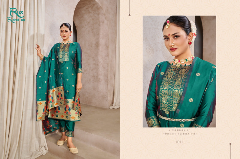 Rahul Nx Paithni Minakari Pure Taepla Silk Paithani Pattern Stylish Designer Salwar Kameez