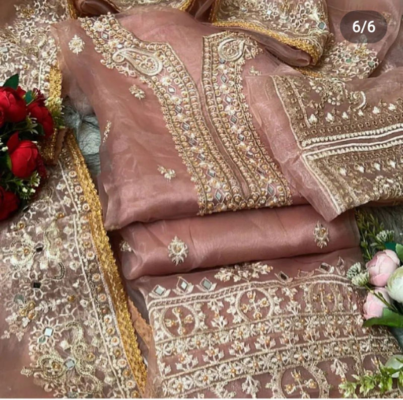 Mf Pakistani Collection Organza With Beautiful Heavy Embroidery Work Stylish Designer Pakistani Salwar Kameez
