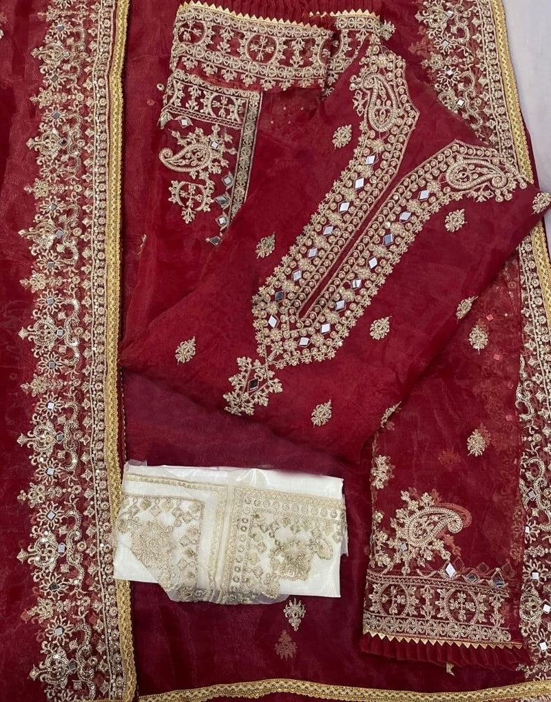 Mf Pakistani Collection Organza With Beautiful Heavy Embroidery Work Stylish Designer Pakistani Salwar Kameez