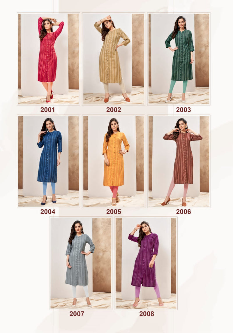 Suryajyoti Larqi Pakiza Vol 2 Rayon Casual Office Wear Kurtis With Hand Weaving