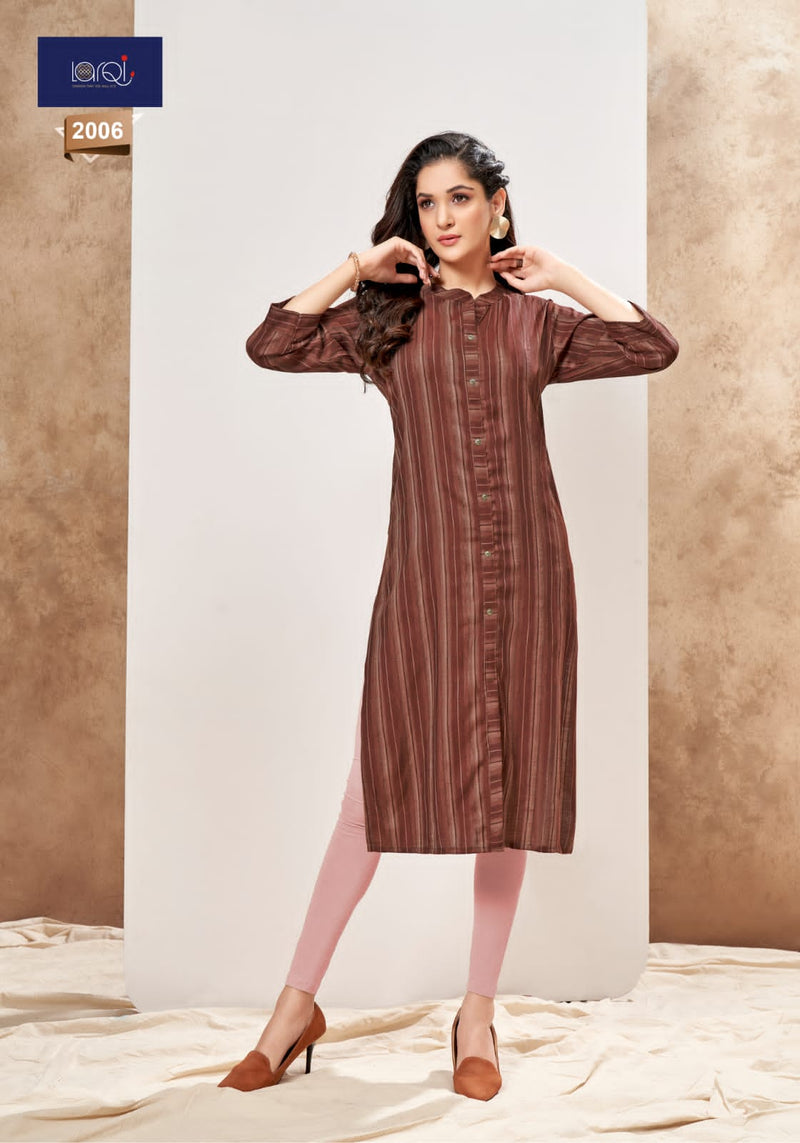 Suryajyoti Larqi Pakiza Vol 2 Rayon Casual Office Wear Kurtis With Hand Weaving