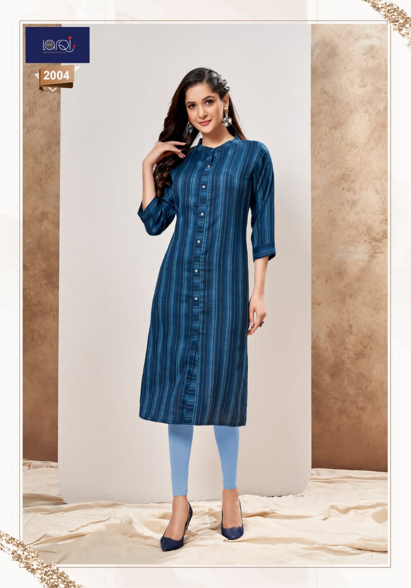 Suryajyoti Larqi Pakiza Vol 2 Rayon Casual Office Wear Kurtis With Hand Weaving