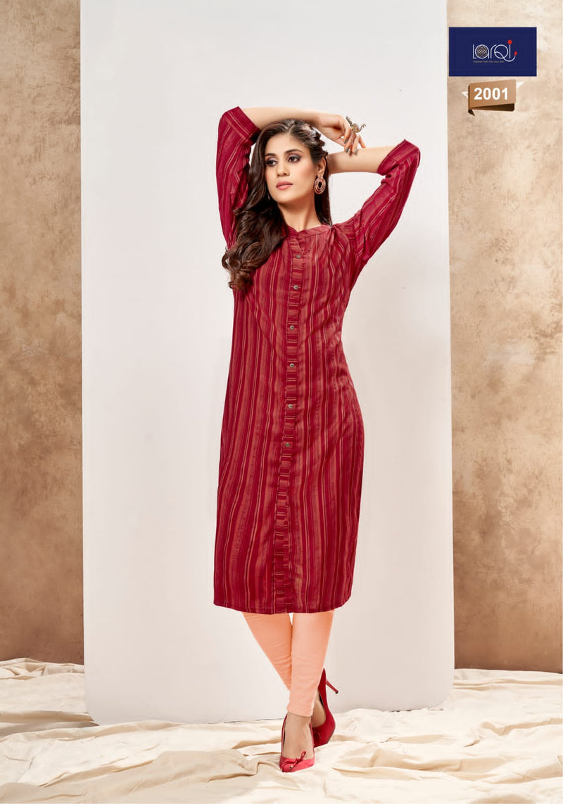 Suryajyoti Larqi Pakiza Vol 2 Rayon Casual Office Wear Kurtis With Hand Weaving