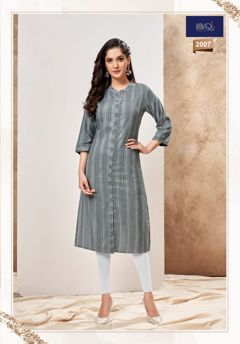 Suryajyoti Larqi Pakiza Vol 2 Rayon Casual Office Wear Kurtis With Hand Weaving