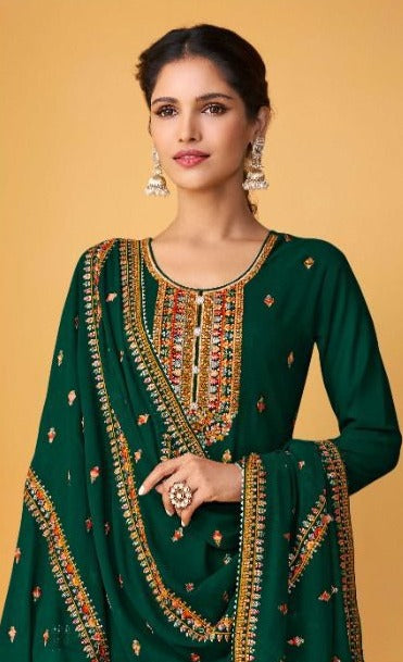 Gulkayra Designer Palak Georgette Party Wear Fancy Salwar Suits