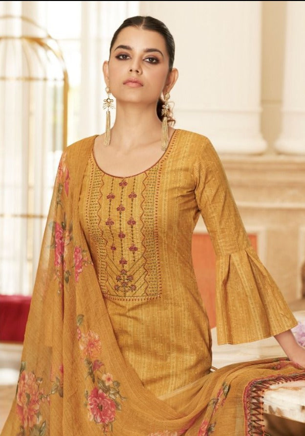 Kesari Trendz Palak Cambric Cotton Designer Festive Wear Salwar Suits