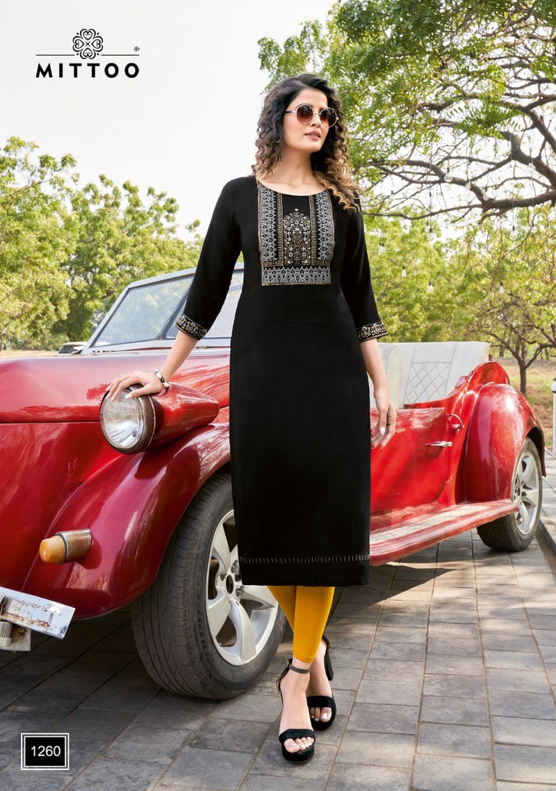 Mitto Palak Vol 30 Rayon Fancy Party Wear Straight Kurtis