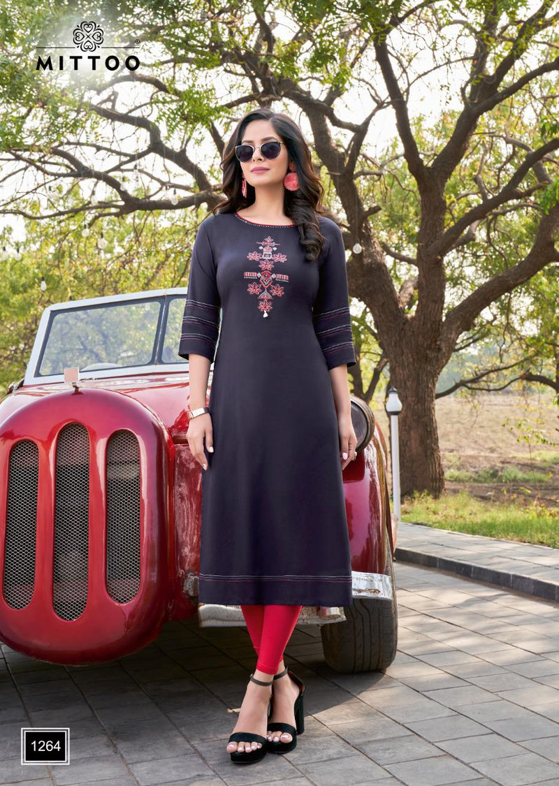 Mitto Palak Vol 30 Rayon Fancy Party Wear Straight Kurtis