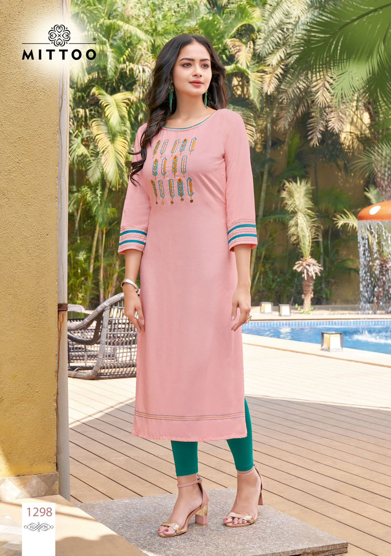 Mittoo Palak Vol 34 Heavy Rayon Fancy Casual Wear Kurti