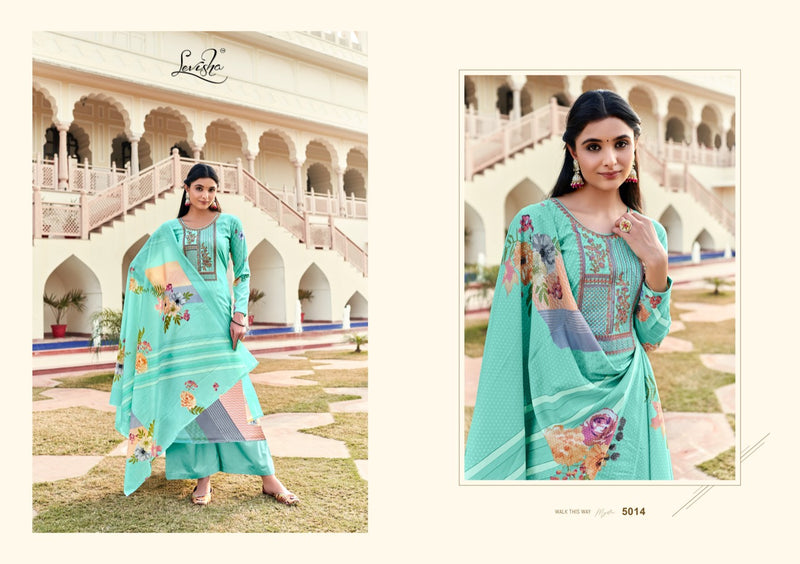 Levisha Pallavi Viscose Maslin Print With Fancy Work Festive Wear Salwar Suits