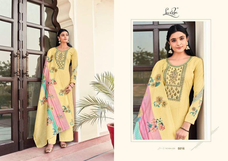 Levisha Pallavi Viscose Maslin Print With Fancy Work Festive Wear Salwar Suits