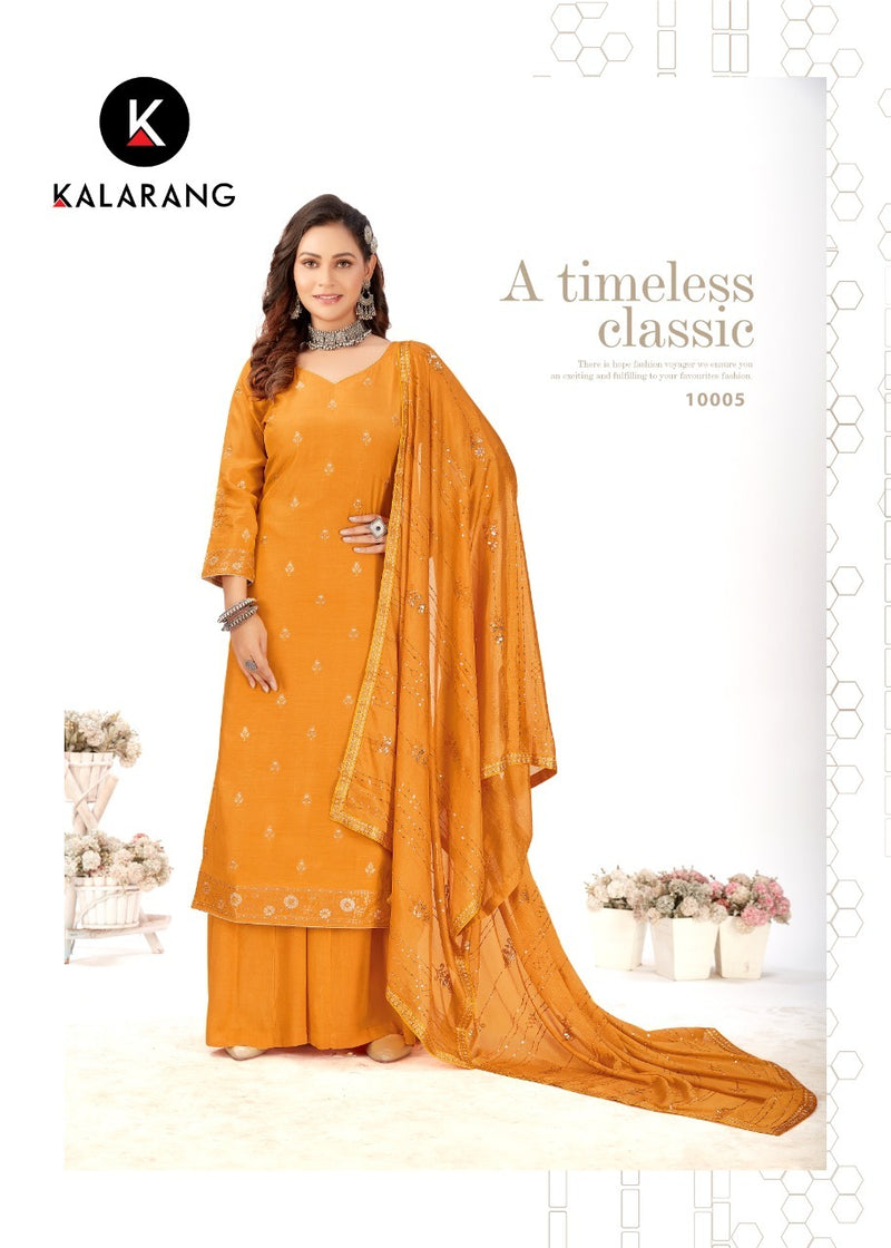 Kalarang fashion Palvi Muslin With Embroidery Work Stylish Designer Festive Wear Salwar Kameez