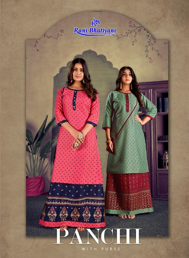 Rani Bhatiyani Panchi Vol 1 Rayon Fancy Gown Style Party Wear Kurtis