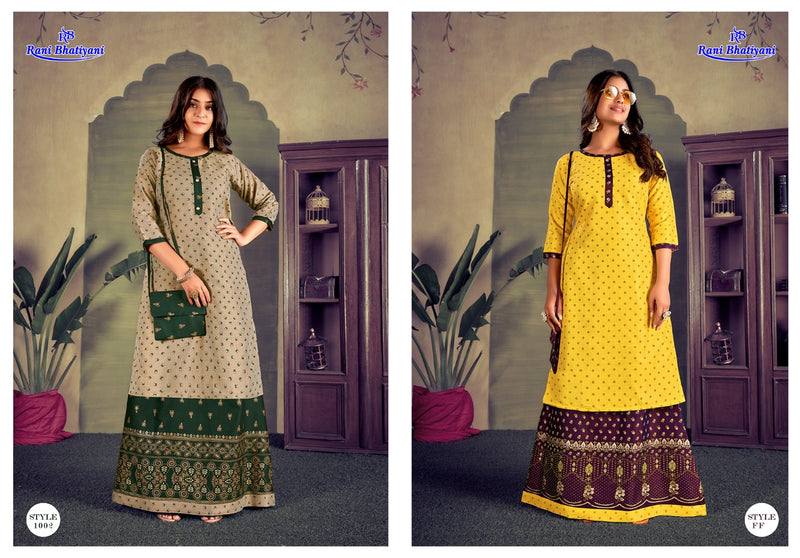 Rani Bhatiyani Panchi Vol 1 Rayon Fancy Gown Style Party Wear Kurtis