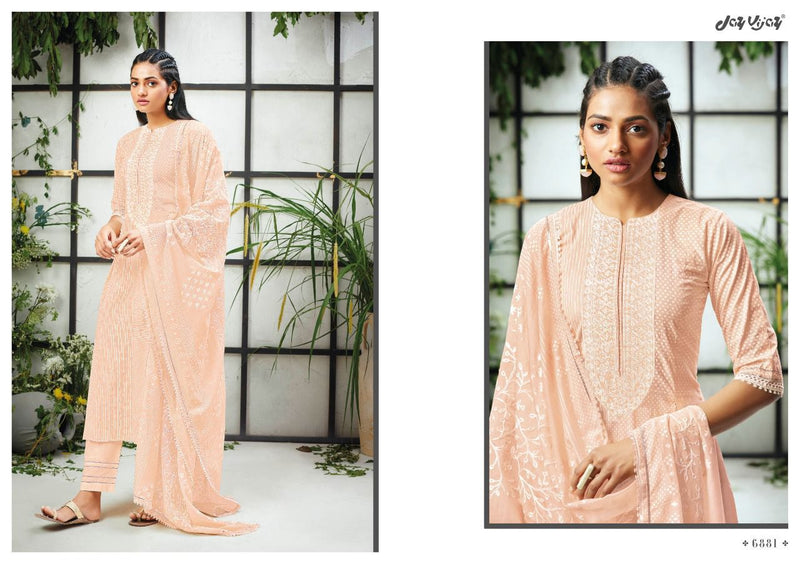 Jay Vijay Pandora Cotton Khadi  Block Print Party Wear Salwar Kameez With Embroidery