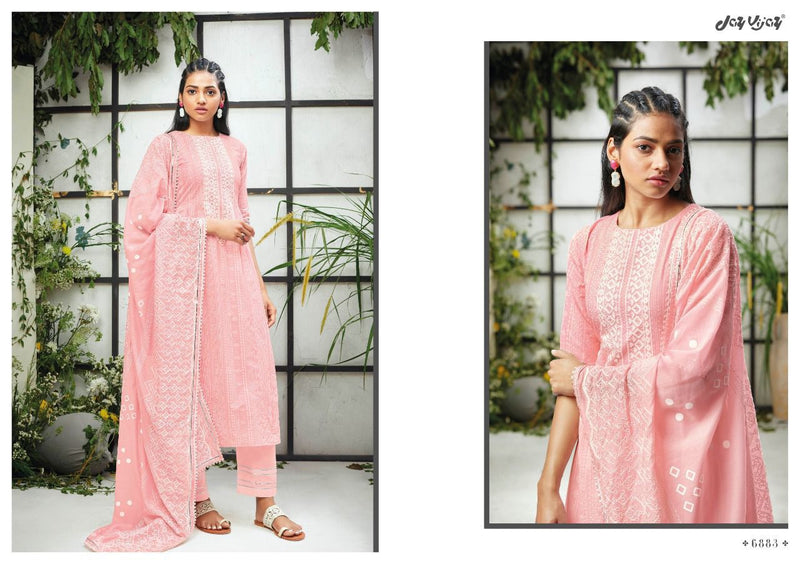 Jay Vijay Pandora Cotton Khadi  Block Print Party Wear Salwar Kameez With Embroidery
