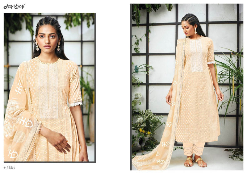 Jay Vijay Pandora Cotton Khadi  Block Print Party Wear Salwar Kameez With Embroidery
