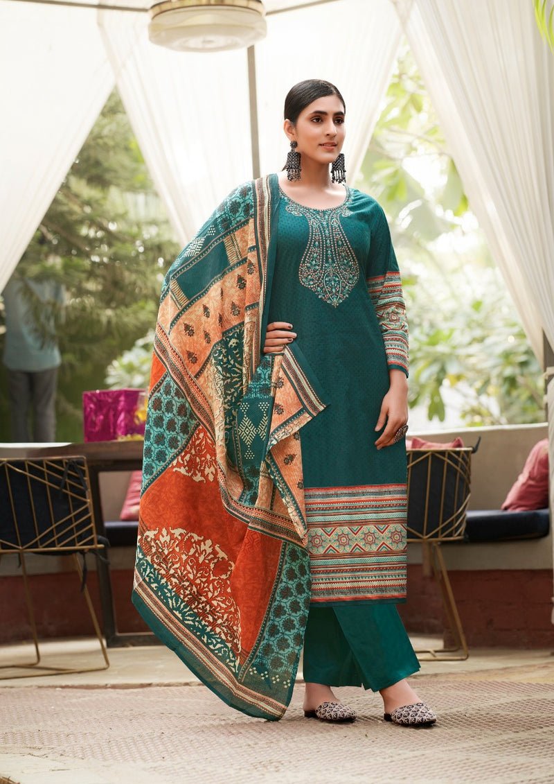 Yashika Panghat Pure Cotton With Beautiful Work Stylish Designer Festive Wear Salwar Suit