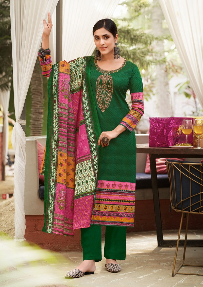 Yashika Panghat Pure Cotton With Beautiful Work Stylish Designer Festive Wear Salwar Suit