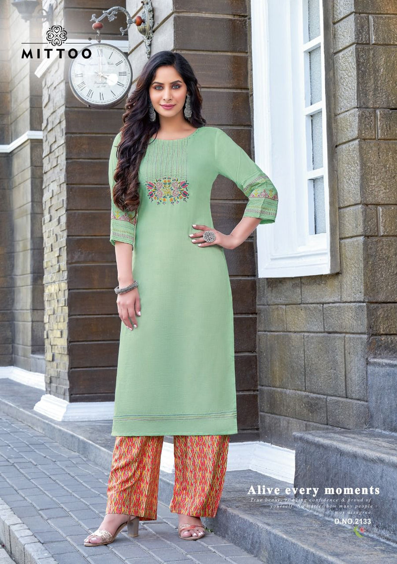Mittoo Panghat Vol 21 Rayon Fancy Stylish Party Wear Kurtis With  Bottom
