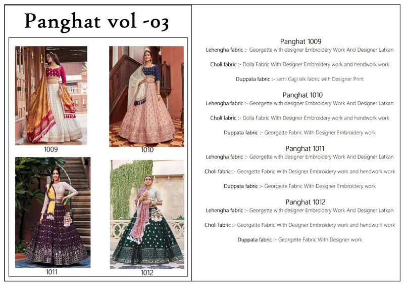 Panghat Vol 3 Georgette Embroidered Designer Wedding Wear Lehenga Choli