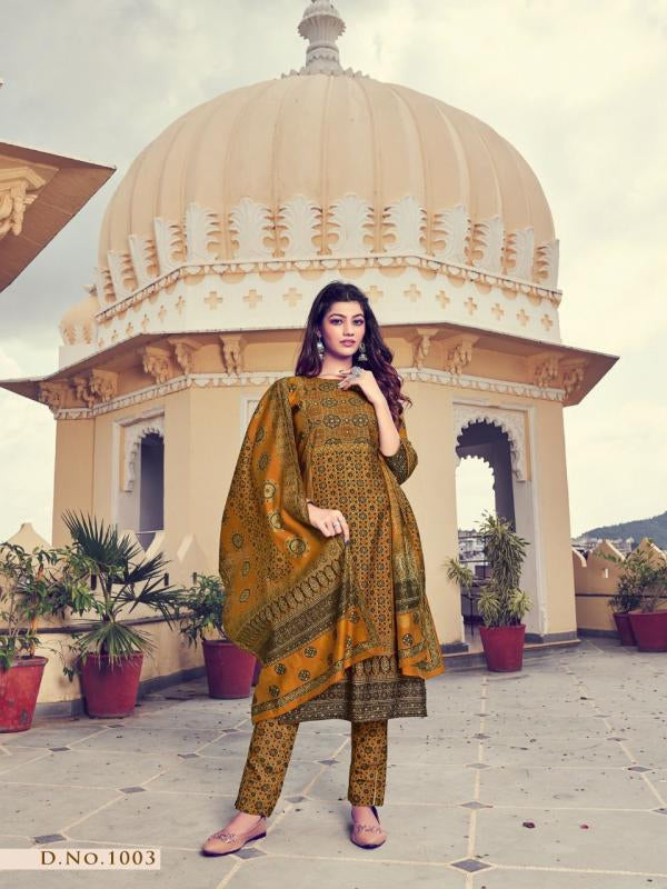 Ladies Flavour Panihari Modal Silk Chanderi Print Khatli Work Fancy Designer Partywear Kurti