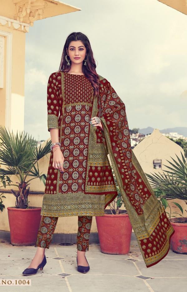 Ladies Flavour Panihari Modal Silk Chanderi Print Khatli Work Fancy Designer Partywear Kurti