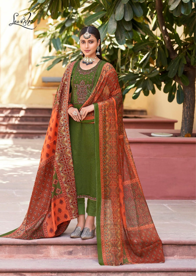 Levisha Panihari Jam Cotton Designer Party Wear Suits With Heavy Embroidery