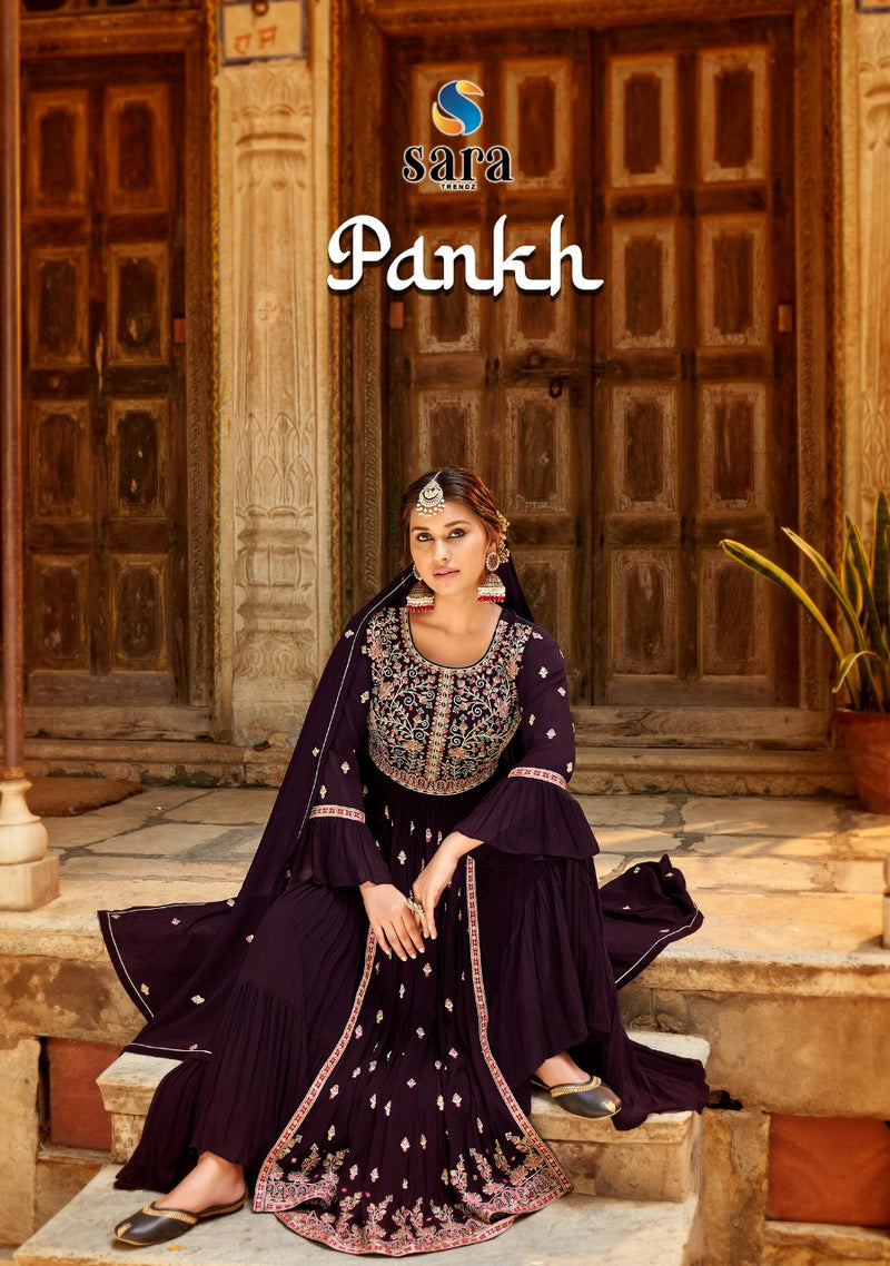 Sara Trendz Pankh Georgette With Heavy Embroidery Work Stylish Designer Party Wear Kurti