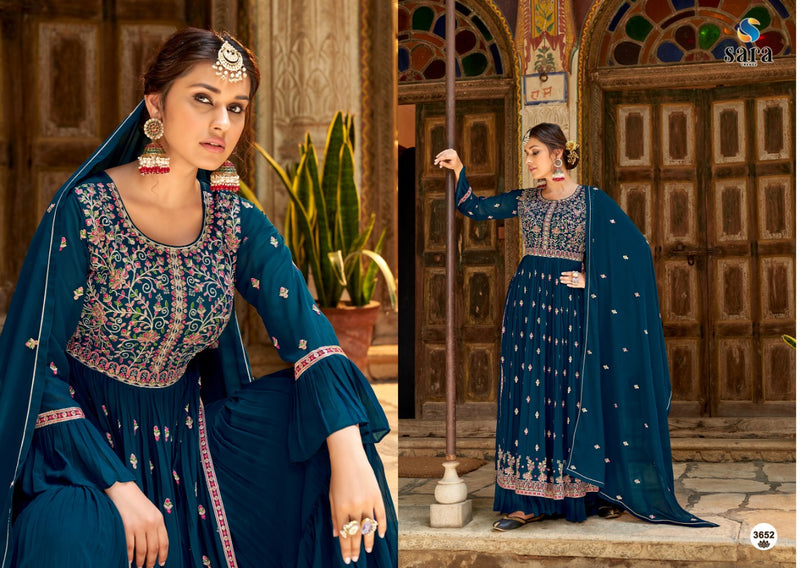 Sara Trendz Pankh Georgette With Heavy Embroidery Work Stylish Designer Party Wear Kurti